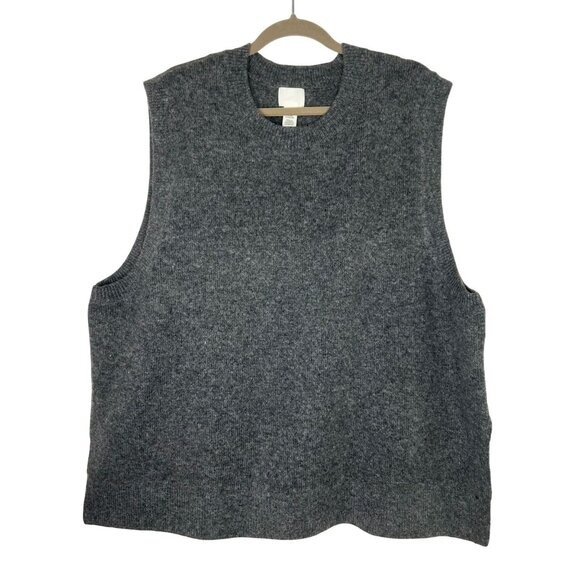 NWT H&M Men's Sleeveless Wool Blend Knit Vest Sweater XXL Gray - Picture 1 of 10